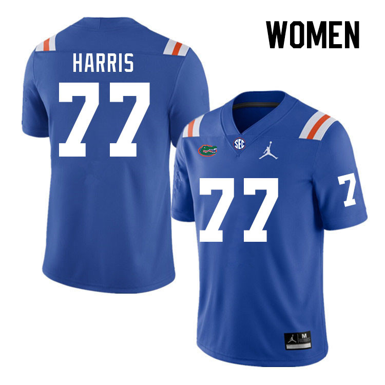 Women #77 Knijeah Harris Florida Gators College Football Jerseys Stitched Sale-Throwback